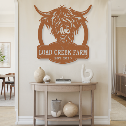 Custom Highland Cow Sign